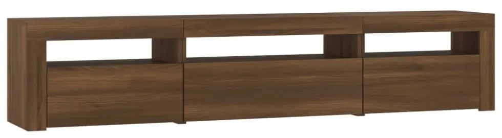 barna tölgy színű TV-szekrény LED-lámpákkal 195x35x40 cm