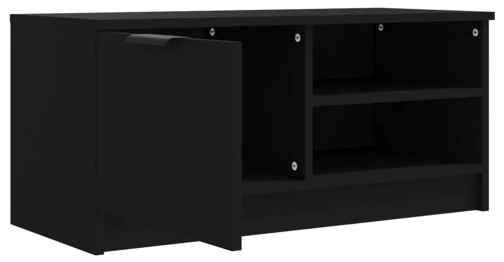2 db fekete szerelt fa TV-szekrény 80 x 35 x 36,5 cm