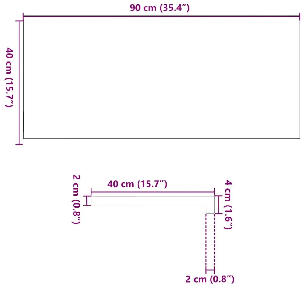 ablakpárkányok 2 db sötétbarna 90x40x2 cm tömör fa tölgyfa