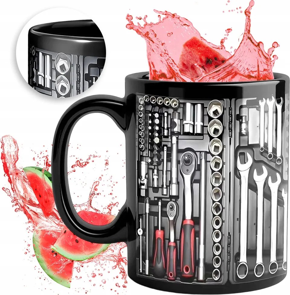 Kerámia bögre 360ml Fekete Alakú Szerszámosláda Mechanika