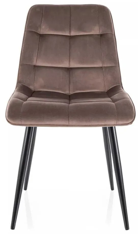 Chic Velvet étkezőszék, cappuccino / fekete