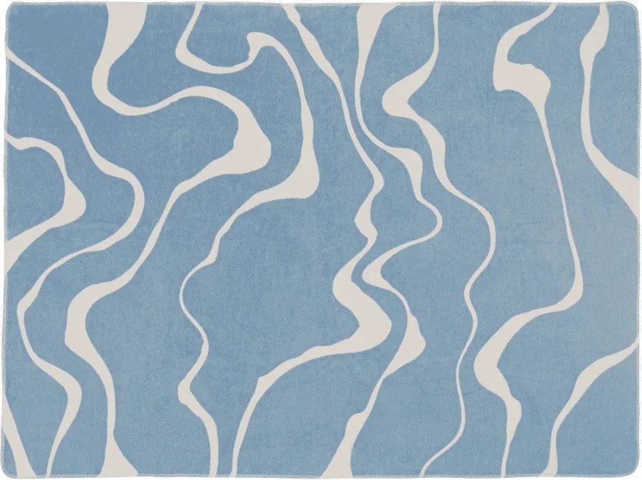 Kék-krémszínű takaró 150x200 cm Felu – noo.ma