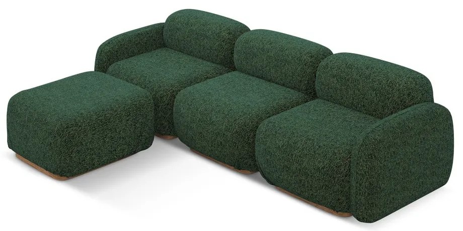 Sötétzöld moduláris sarokkanapé (variálható sarok) Ailani – Makamii