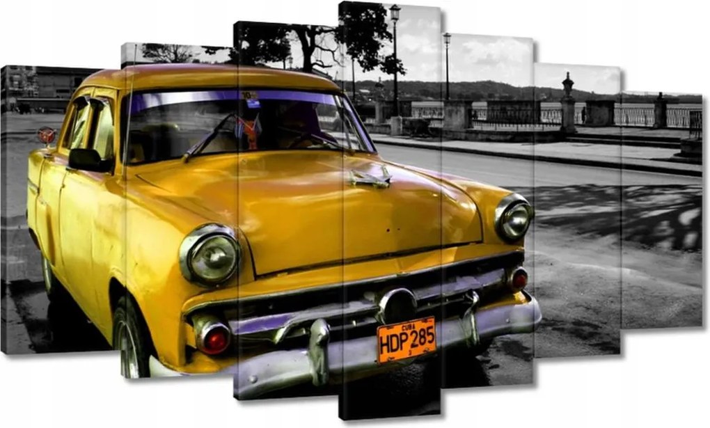 Vászonkép 140x80 Kubai sárga autó