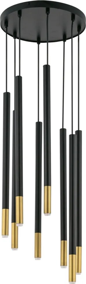 SIGMA LIGHTING 33239 SOPEL Hengeres Függesztett Lámpa Fekete, Arany G9 IP20