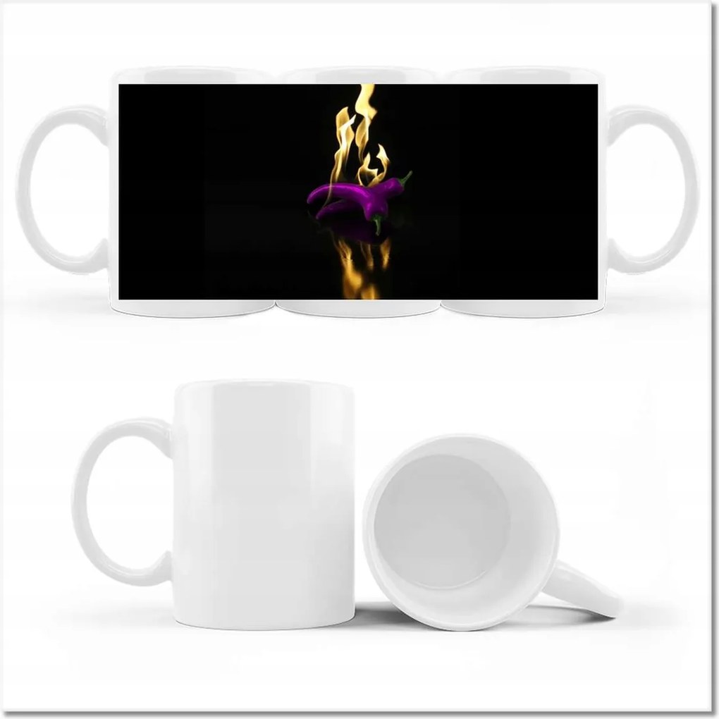 Fényképes bögre Lila tűz paprika