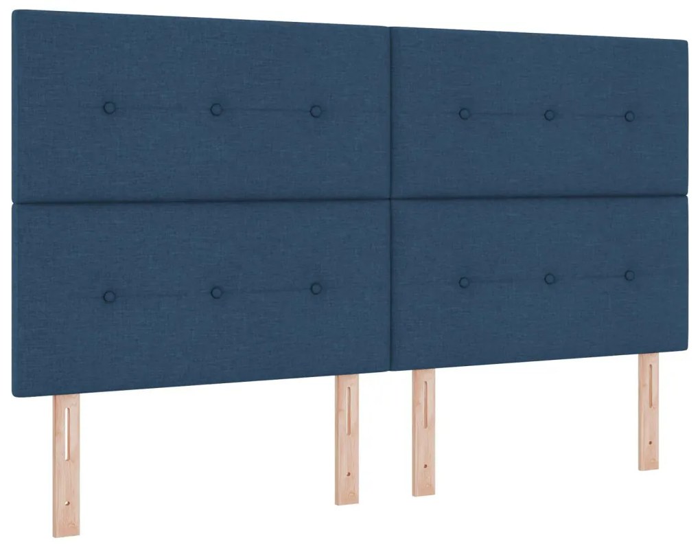 Boxspring Ágy Matraccal Kék Szuper King Szövet