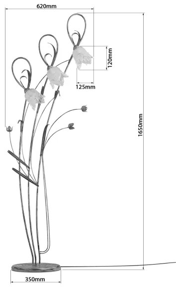 Állólámpa TULIPANO 3xE14/40W/230V