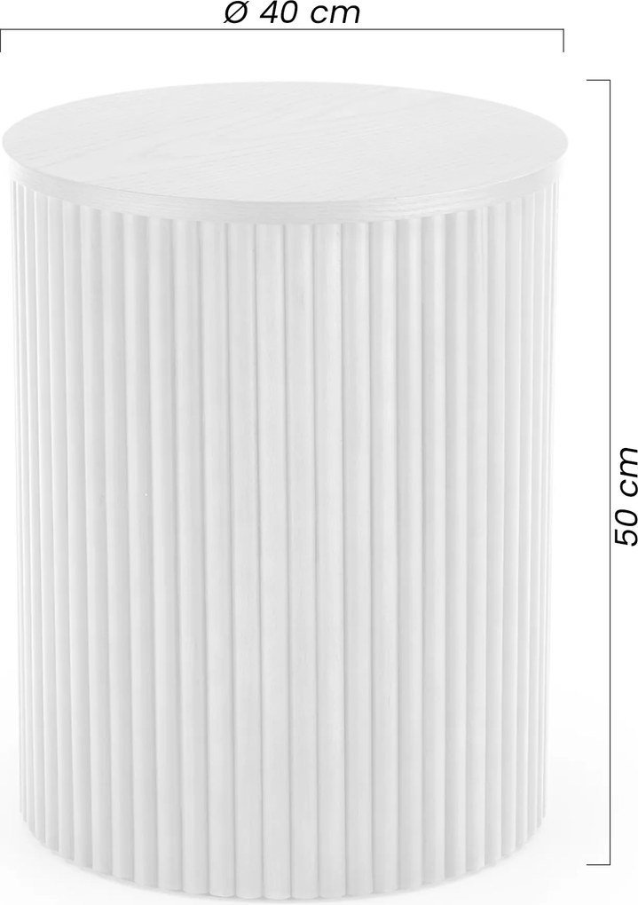 Tamis kerek dohányzóasztal 40 cm - natúr