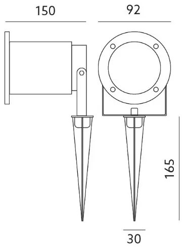 Kültéri lámpa BLAKE 2 GU10/50W/230V IP65