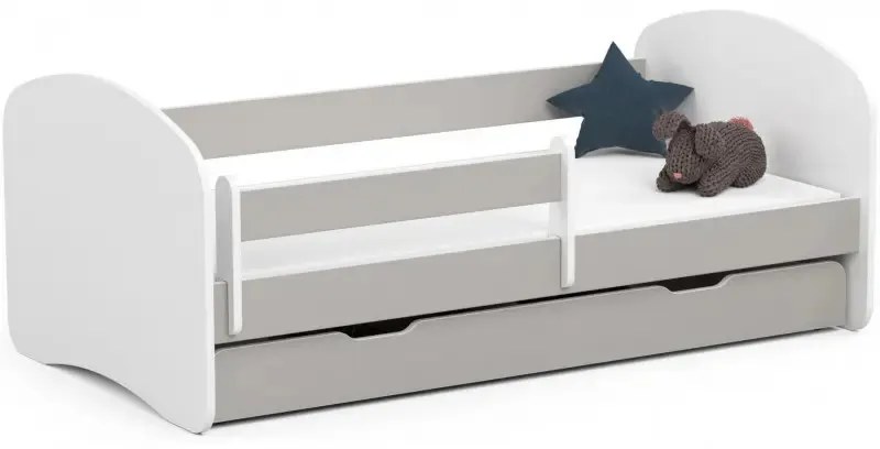Gyerekágy ágyneműtartóval + matrac - Akord Furniture Smile - 160 x 80 cm - szürke