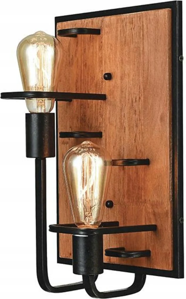 Aca Lighting fali lámpa 2XE27 fa+fekete fém 25X16XM36CM Tesla EG84