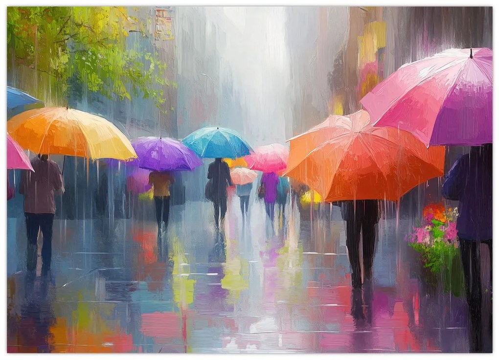 Üveg kép - Esős nap (70x50 cm)