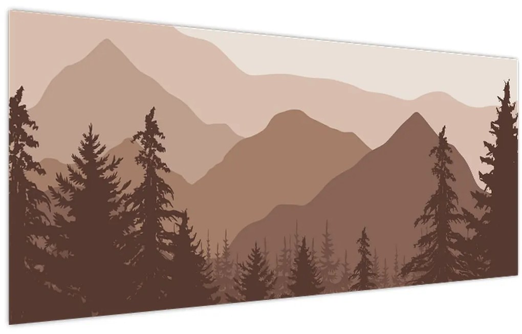 Kép - Barna hegyek N⁰2 (120x50 cm)