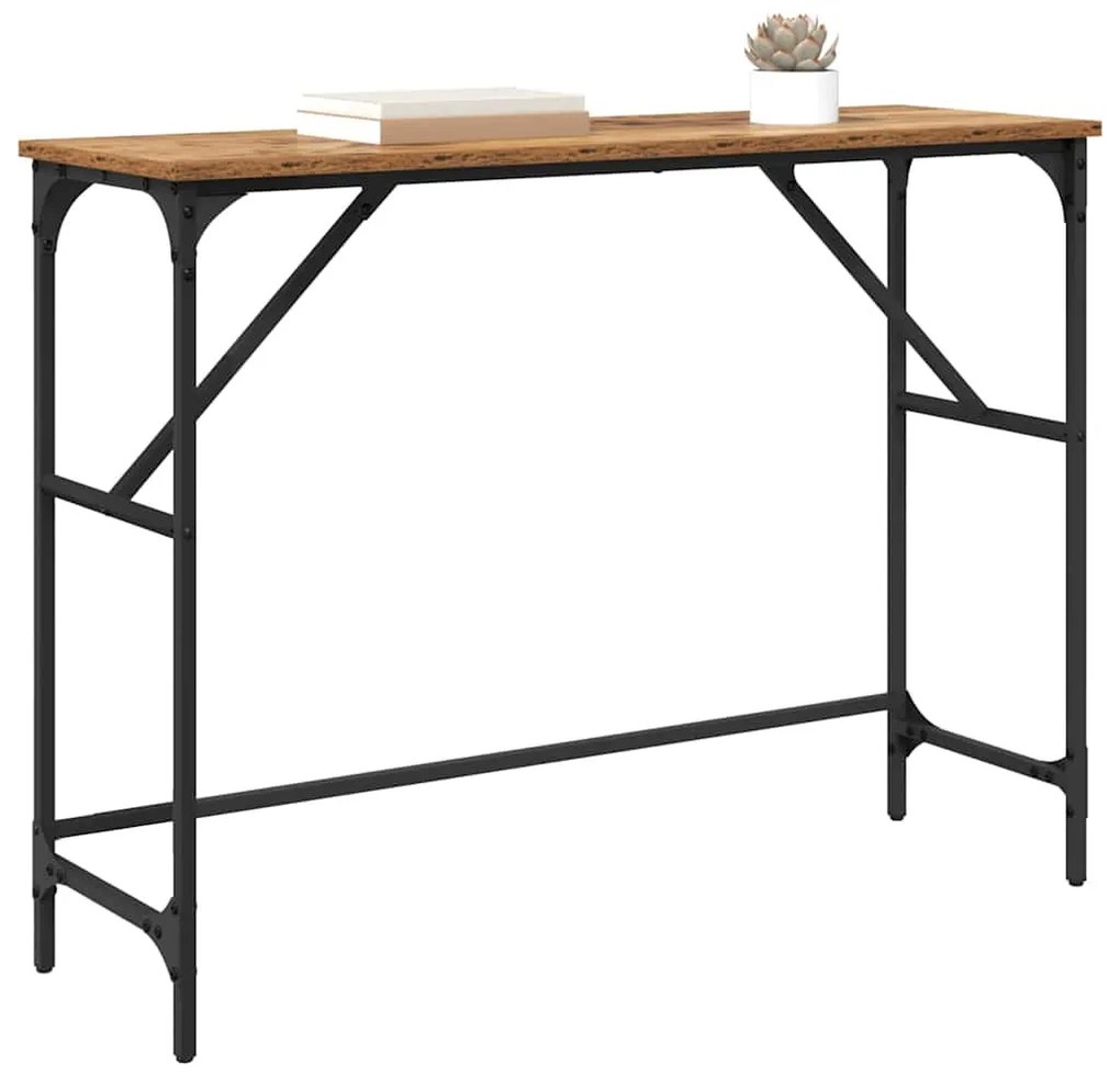 vidaXL Konzolasztal Öreg fa 100 x 32 x 75 cm Faanyag