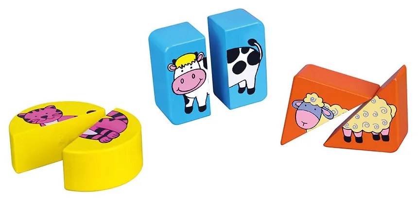 Fa képes kirakó puzzle Viga formák és állatok