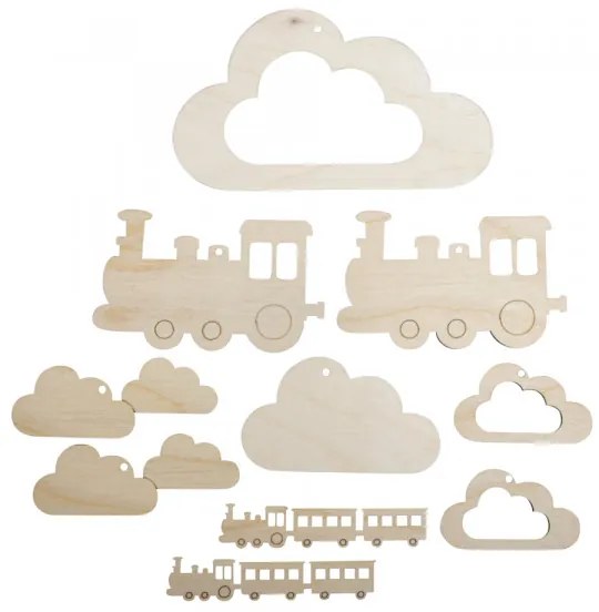 VONATOCSKA fa díszek kiságyforgóhoz