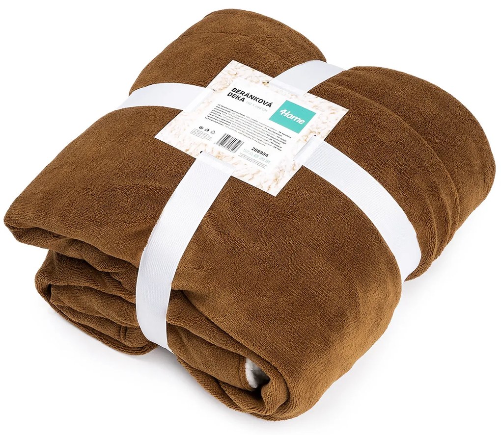 4Home gyapjú hatású pléd, sötétbarna, 150 x 200 cm