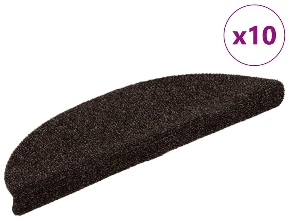 10 db barna tűlyukasztott öntapadó lépcsőszőnyeg 56 x 17 x 3 cm