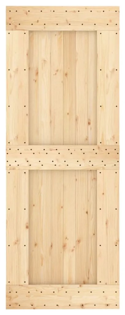 tömör fenyőfa tolóajtó fémszerelékszettel 80 x 210 cm