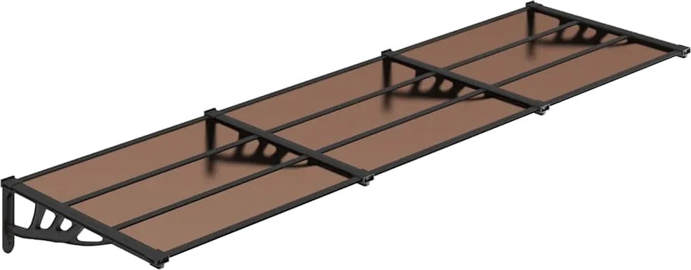 vidaXL fekete polikarbonát ajtóelőtető 297,5 x 90 cm