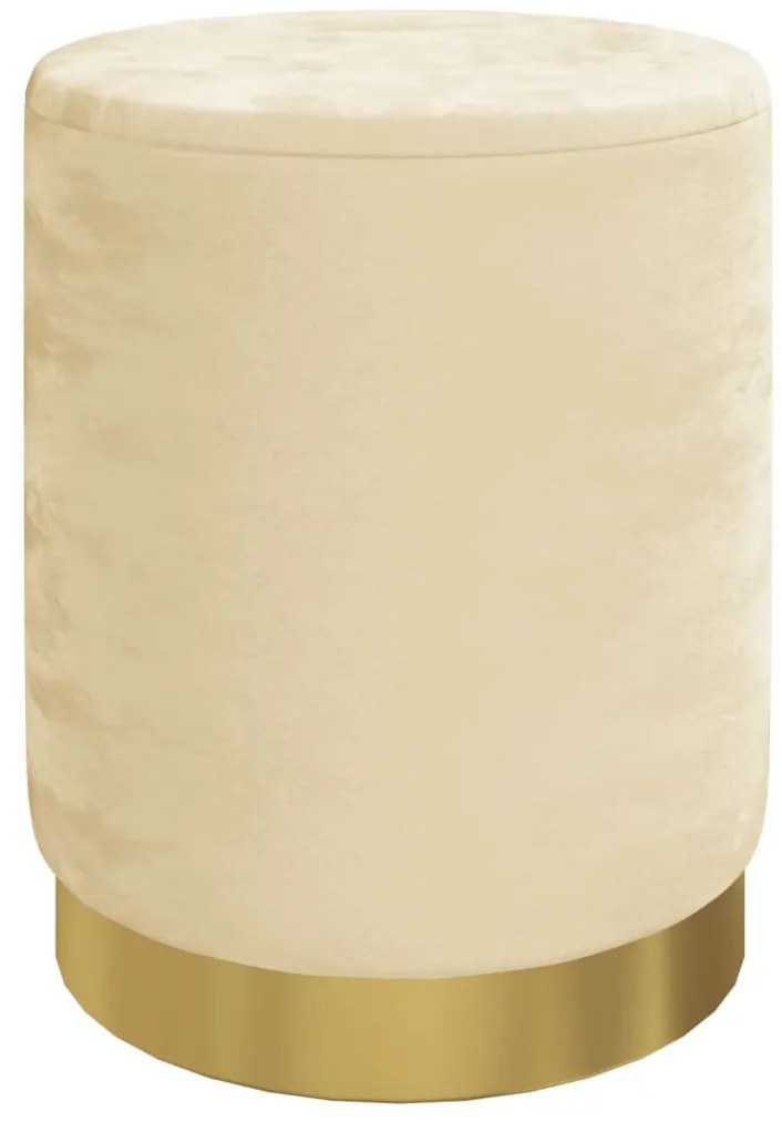 barackszínű kerek bársonyülőke tárolóval 31 x 37 cm