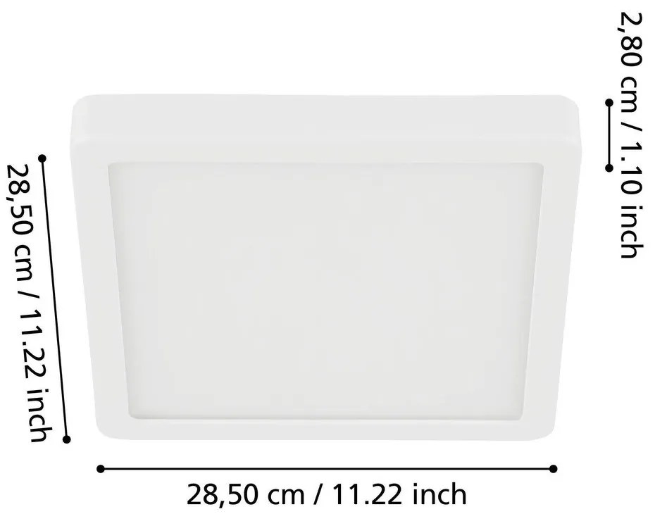 Fehér LED mennyezeti lámpa 28,5x28,5 cm FUEVA 5 – EGLO