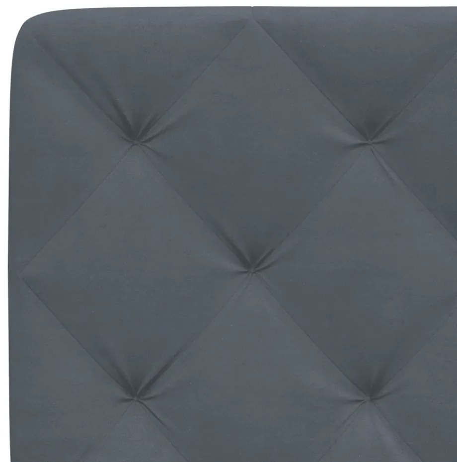 sötétszürke bársony ágykeret LED-ekkel matrac nélkül 120 x 200 cm