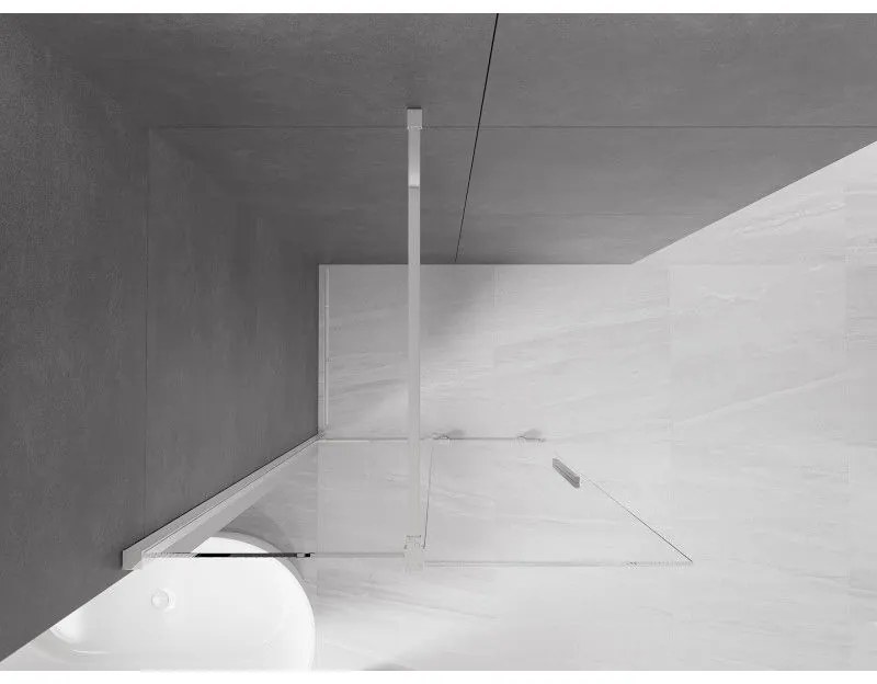 Mexen Velar, nyílásba tolóajtó Walk-In típusú 85 cm, 8 mm átlátszó üveg, króm, 871-085-000-03-01