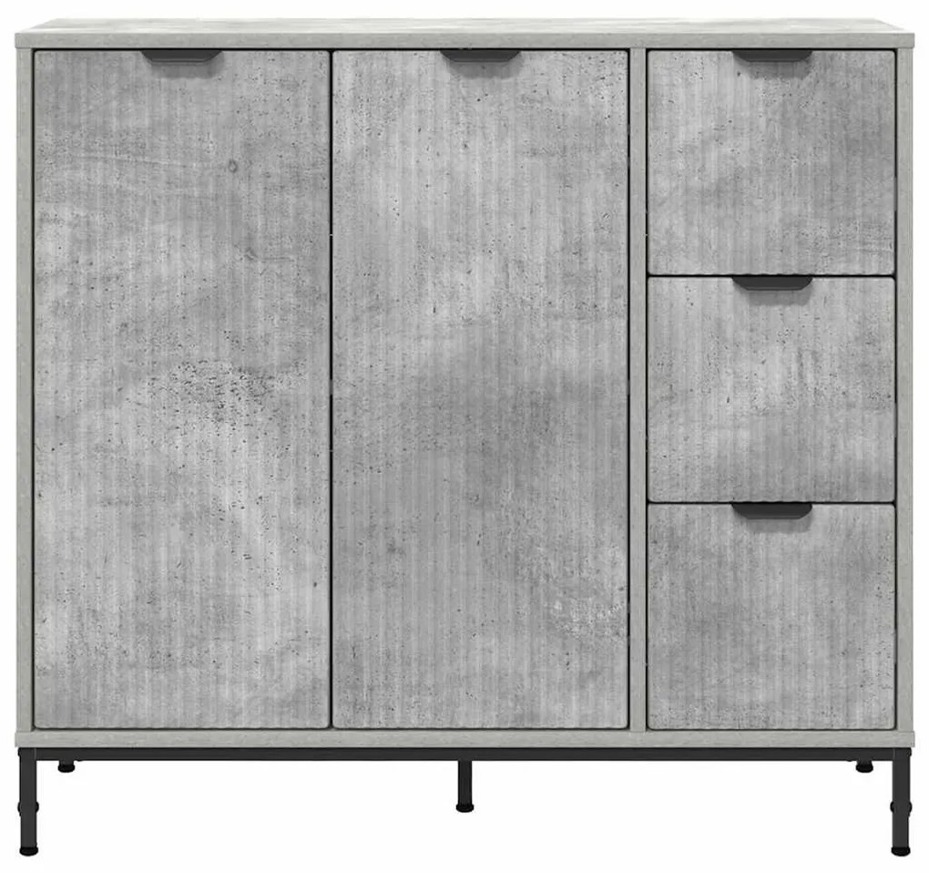 Széf fiókkal Beton szürke 89.5 x 33 x 82 cm Faanyag