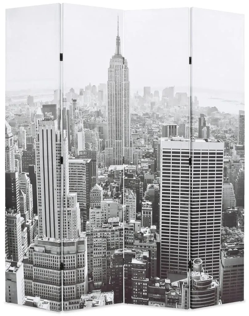 fekete-fehér New York mintás paraván 160 x 170 cm