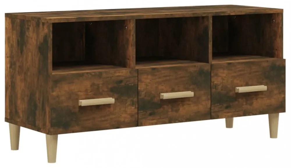 füstös tölgy színű szerelt fa TV-szekrény 102 x 36 x 50 cm