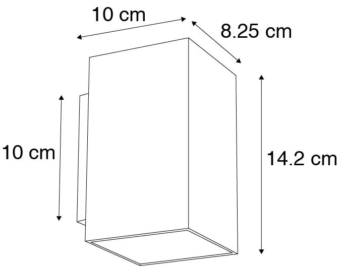 2 db modern fekete négyzet alakú fali lámpa szett 2-lámpás - Sandy