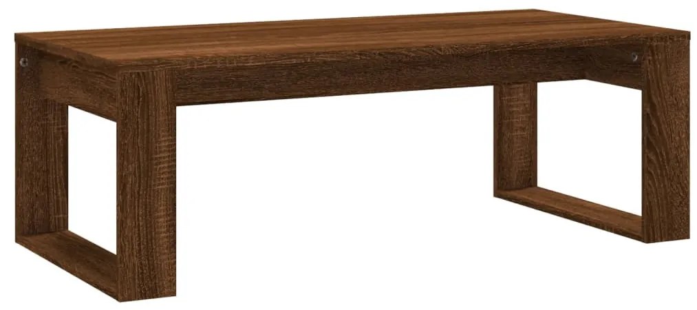 Barna tölgyszínű szerelt fa dohányzóasztal 102x50x35 cm