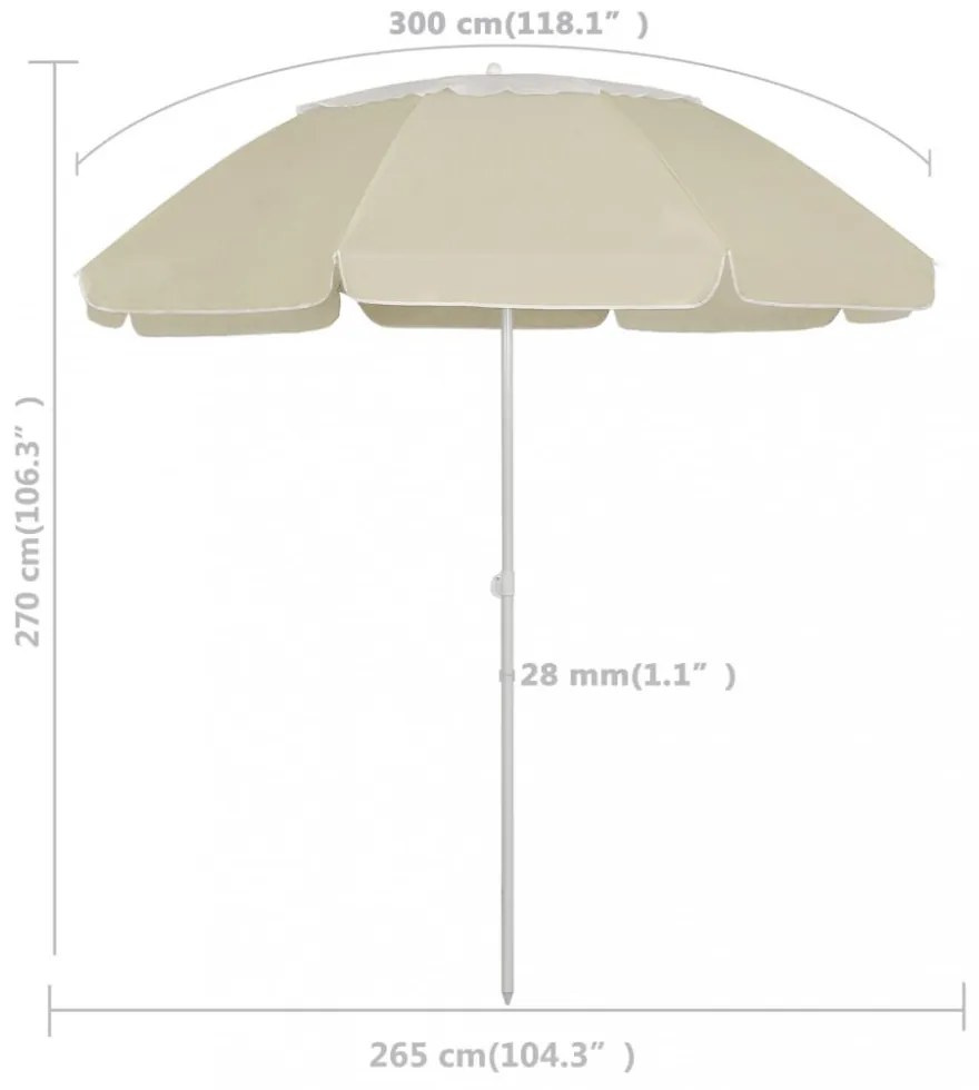 homoksárga strandnapernyő 300 cm