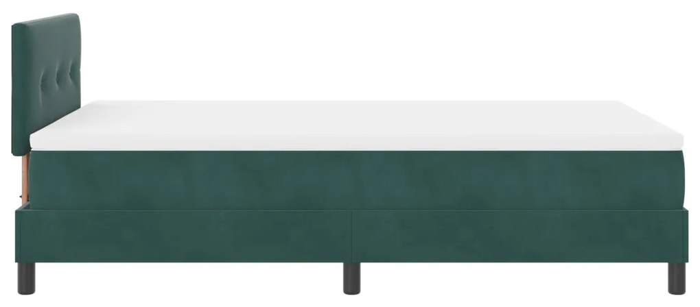 Box Spring Ágy Matraccal és LED Sötét Zöld 120x200 cm Bársony