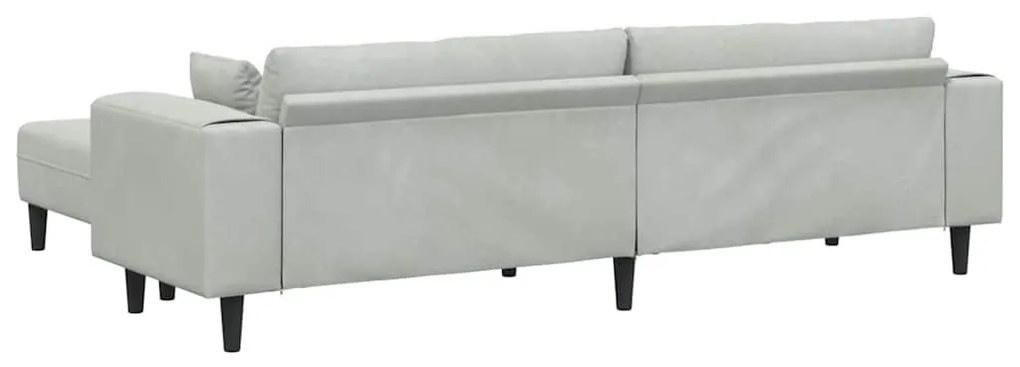 Bársony Kanapé párnával 3 pcs Világosszürke 208 cm Bársony
