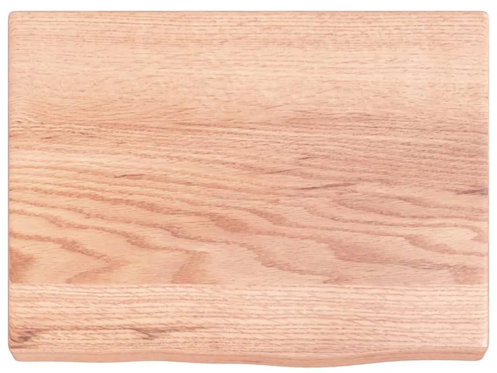 világosbarna kezelt tömör tölgyfa fali polc 40x30x(2-4) cm