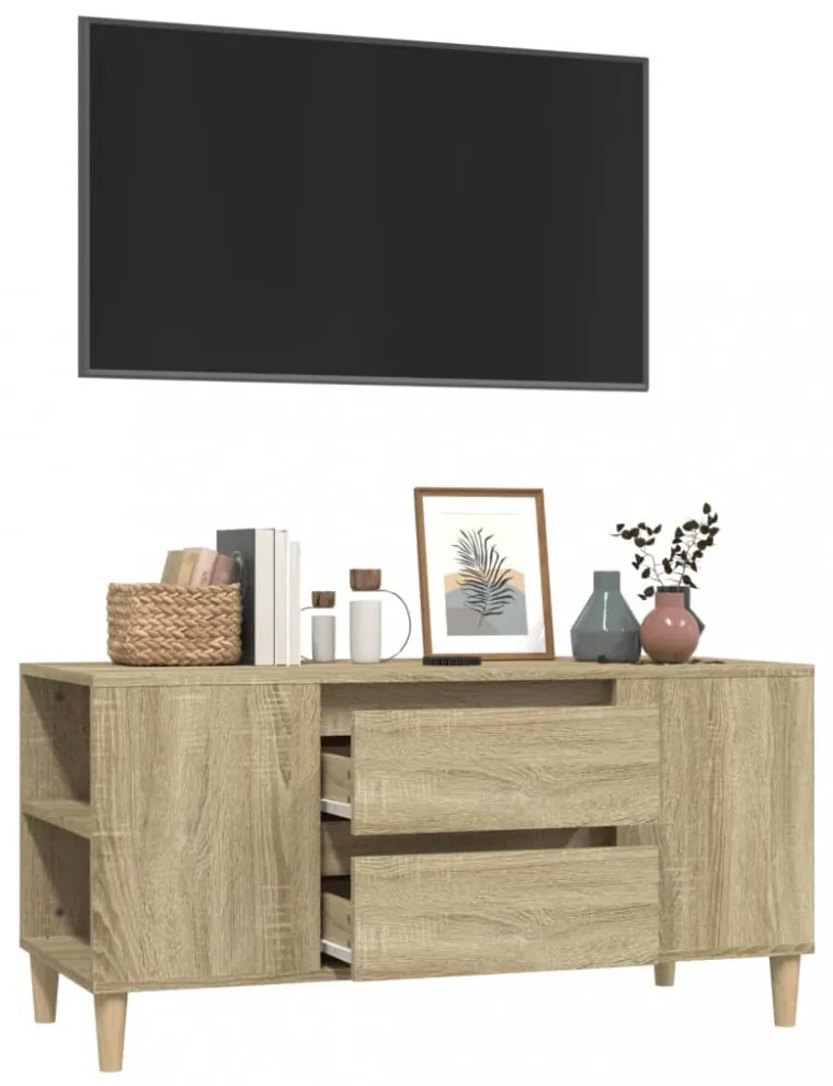 sonoma tölgy színű szerelt fa fali TV-szekrény 102x44,5x50 cm