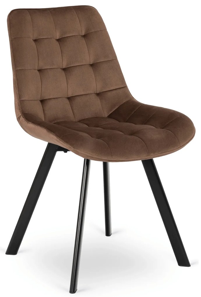 Étkezőszék RICK bársony bevonattal, barna