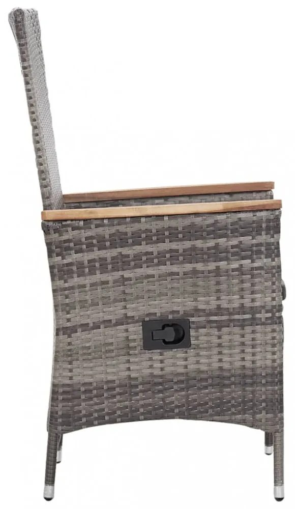 3 részes szürke polyrattan kerti ülőgarnitúra párnákkal