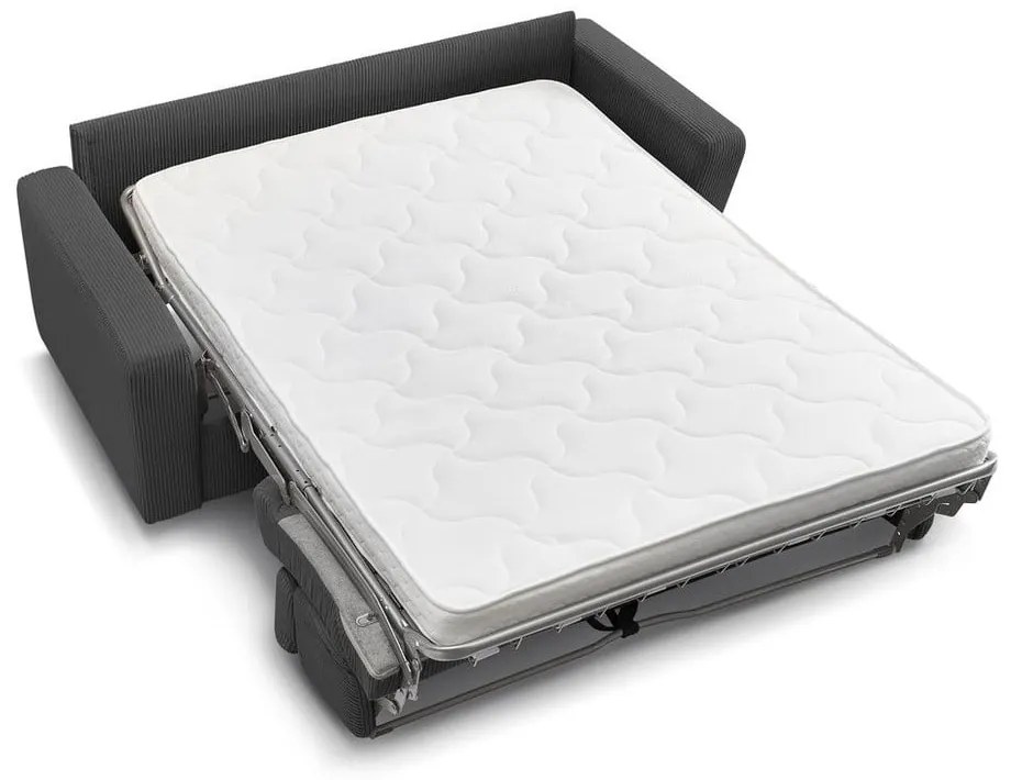 Sötétszürke kordbársony kinyitható kanapé 215 cm Monaco – Bobochic Paris