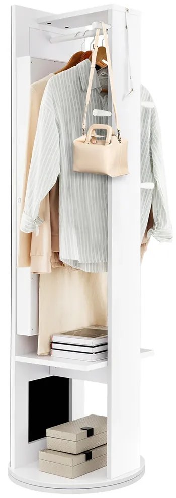 Körbeforgatható ékszerszekrény teljes alakos tükörrel és kabát tartóval