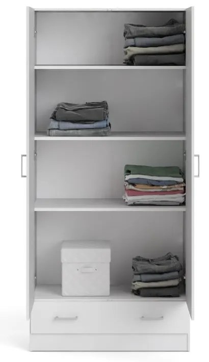 Fehér ruhásszekrény 79x170 cm Space – Tvilum
