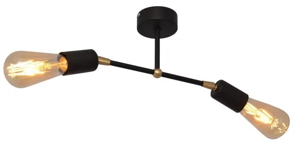 Felületre szerelhető csillár ROSETTE 2xE27/15W/230V fekete/arany