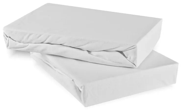EMI fehér 100% pamutjersey gumis lepedő, 80x200-as lap