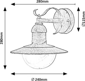 Brilagi - Kültéri fali lámpa MOLDE 1xE27/60W/230V IP44 fehér/patina