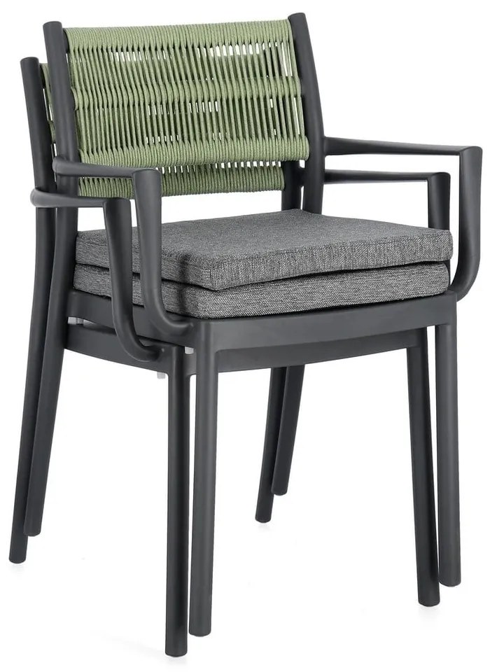 Szürke műanyag kerti szék szett 4 db-os Alvin – Bizzotto