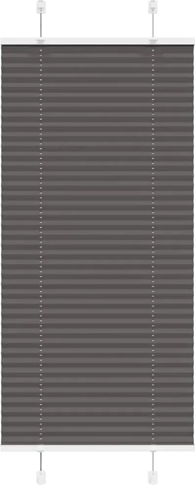 vidaXL pliszírozott redőny fekete 55x150 cm szövetszélesség 54,4 cm