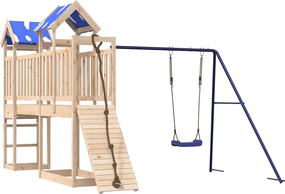 vidaXL tömör fenyőfa kültéri játszószett